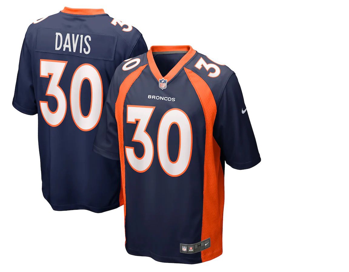 Men Denver Broncos #30 Terrell Davis Nike Navy Retired Player NFL Jersey->denver broncos->NFL Jersey